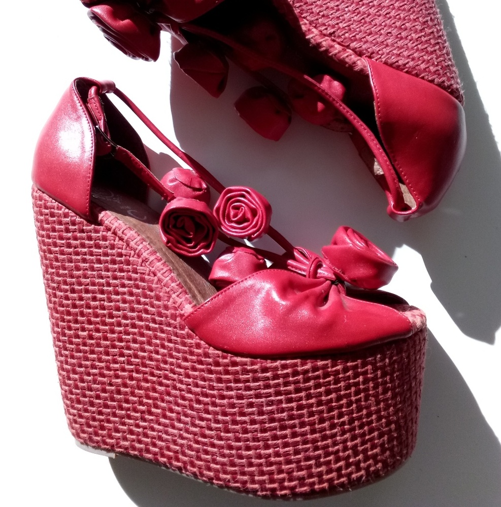 Jeffrey Campbell Rosi Platforms in Red